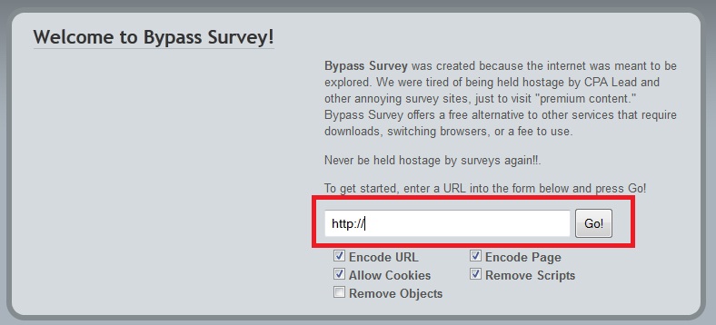 Bypass surveys online